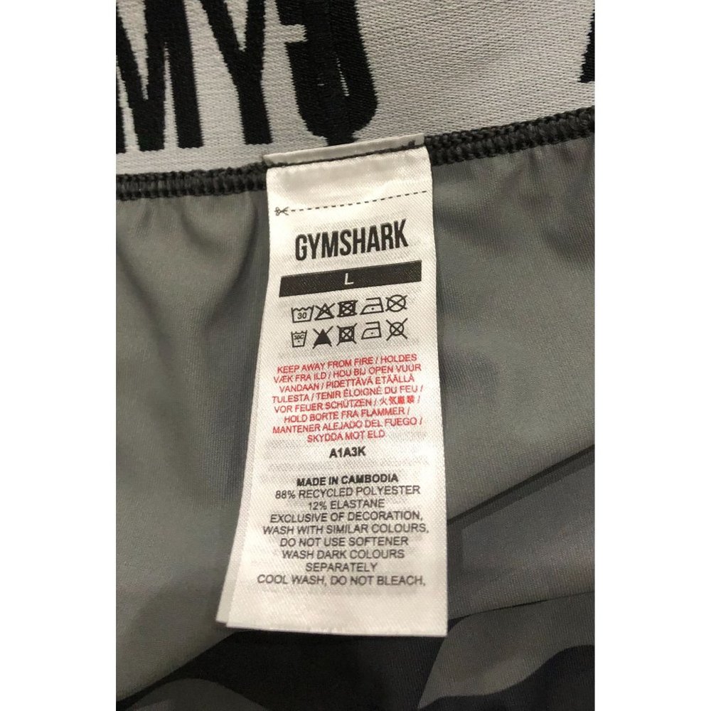 Gymshark Womens Large Black & Gray Camo Athletic Leggings - Picture 3 of 5